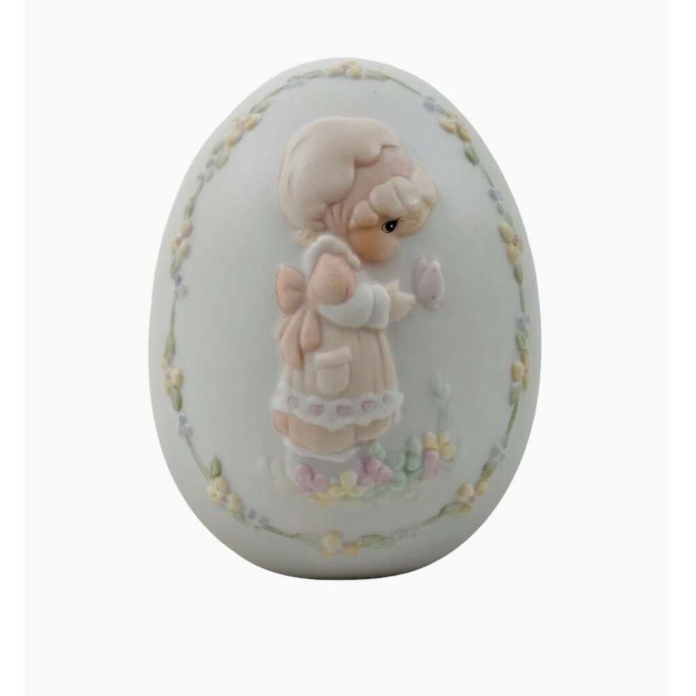 1992 Precious Moments Easter Egg Figurine We Are Gods Workmanship Limited Ed